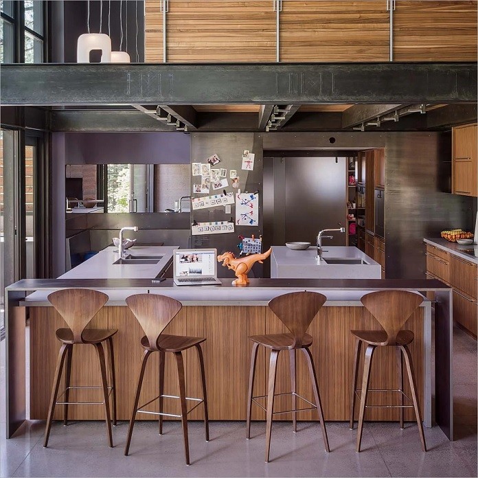 authentic-licensed-Norman-Cherner-wooden-bar-stool-for-sale-online-genuine-mid-century-modern-seating-for-eat-in-kitchen-barstools-for-sale-online-bentwood-plywood-walnut-color